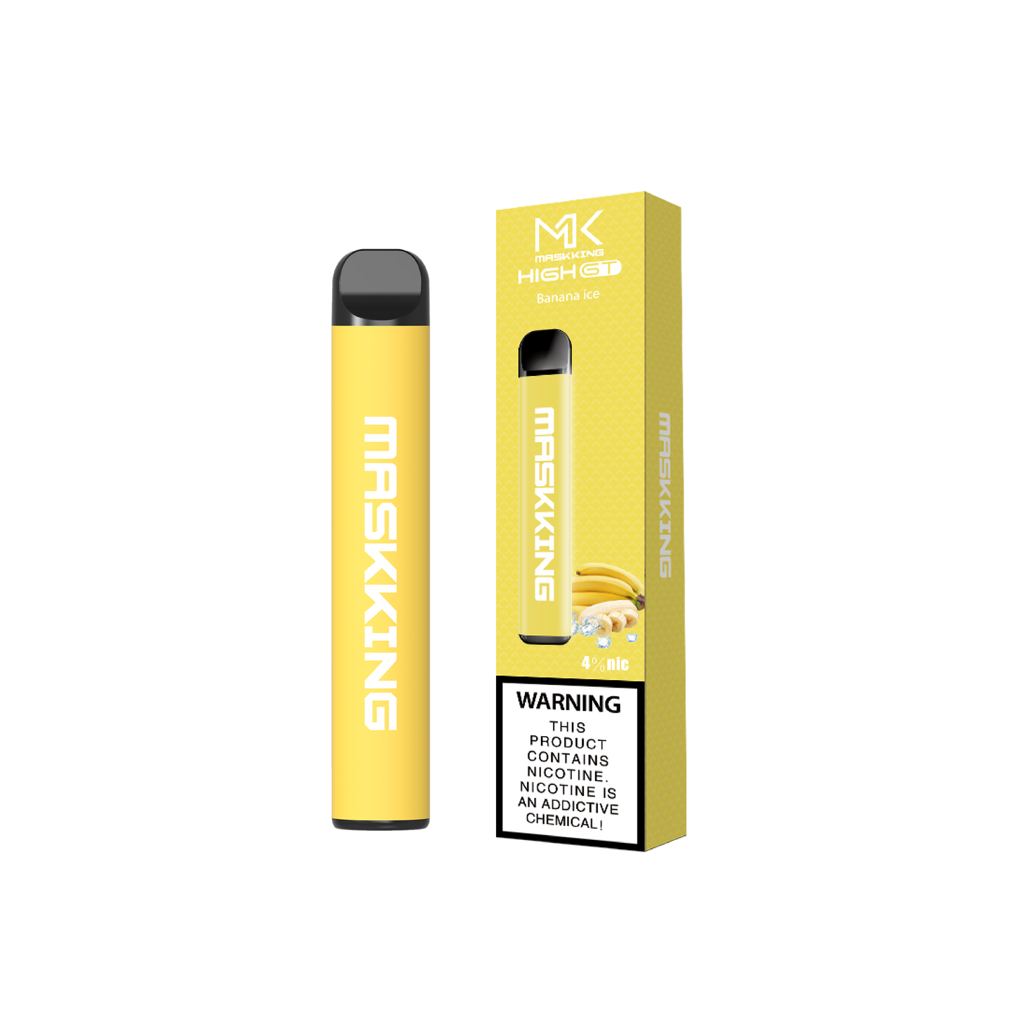 MK Maskking GT Banana Ice vape desechable 500 hits nicotina 3% y 4% maskking original promo comprar vape en CDMX recíbelo rápido envío a domicilio CDMX y Área Metropolitana