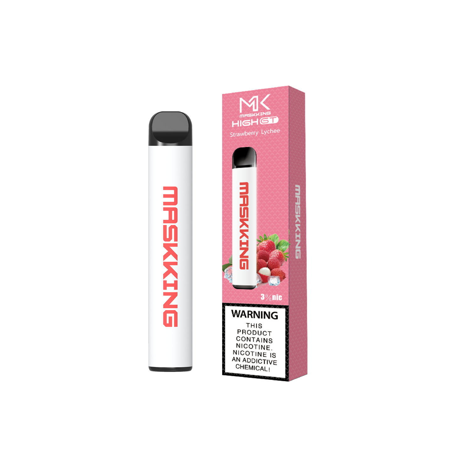 MK Maskking GT Strawberry Lychee vape desechable 500 hits nicotina 3% y 4% maskking original promo comprar vape en CDMX recíbelo rápido envío a domicilio CDMX y Área Metropolitana